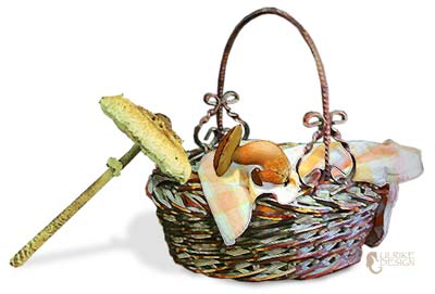 Basket with mushrooms.