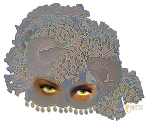 Mask with lacy adornments