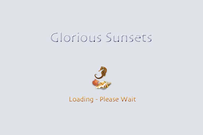 Cover page to slide show Glorious Sunsets.